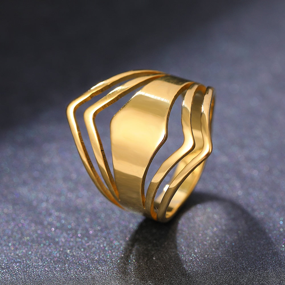 Stainless Steel Ring Geometric Rhombus Antique Ring