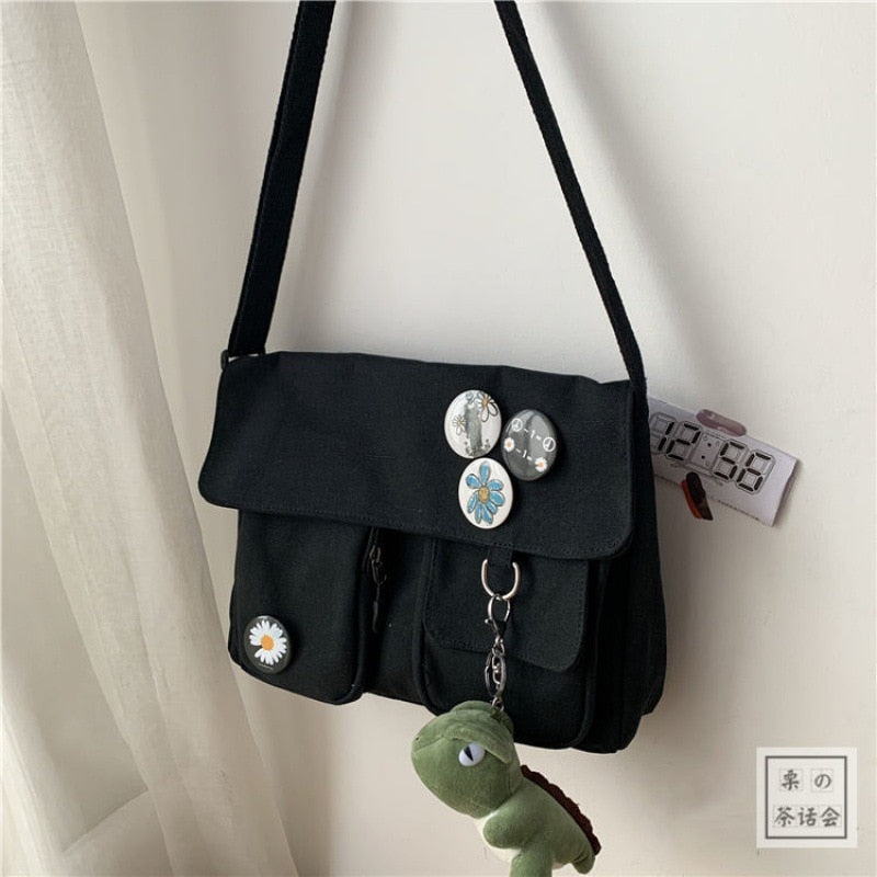 Fashion Women Canvas Shoulder Bag Large Capacity Crossbody