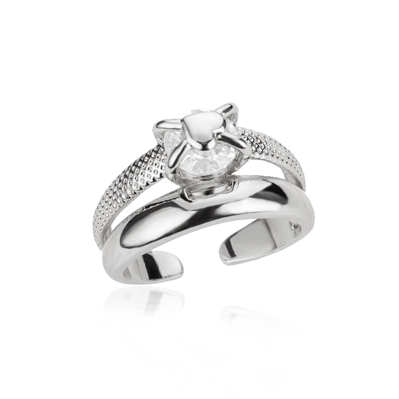 Lightning Stainless Steel Gold Plated Finger Ring