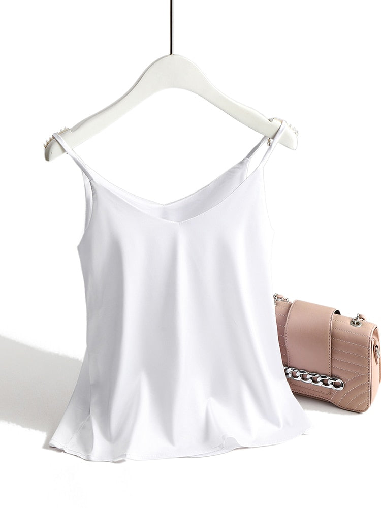 AOSSVIAO Spaghetti Strap Top Vroue Halter V-nek