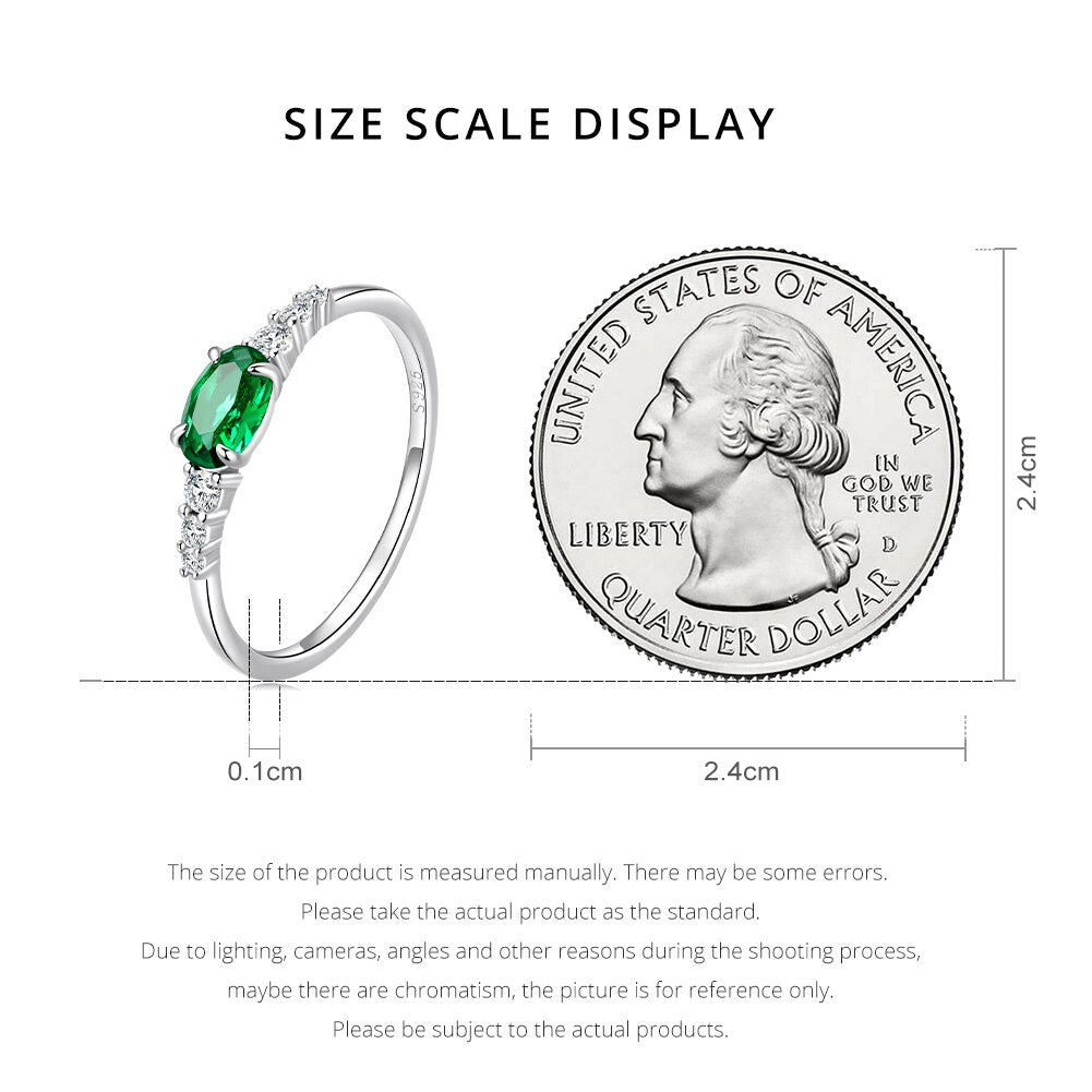 Bamoer 925 Sterling Silver Simple Gemstone Zirconium Ring