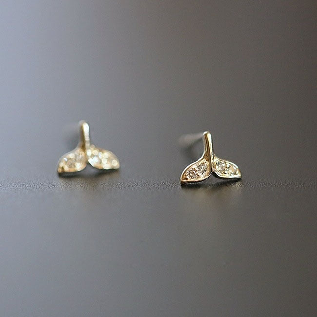 925 Sterling Silver Crystal Four-Pointed Star Earrings