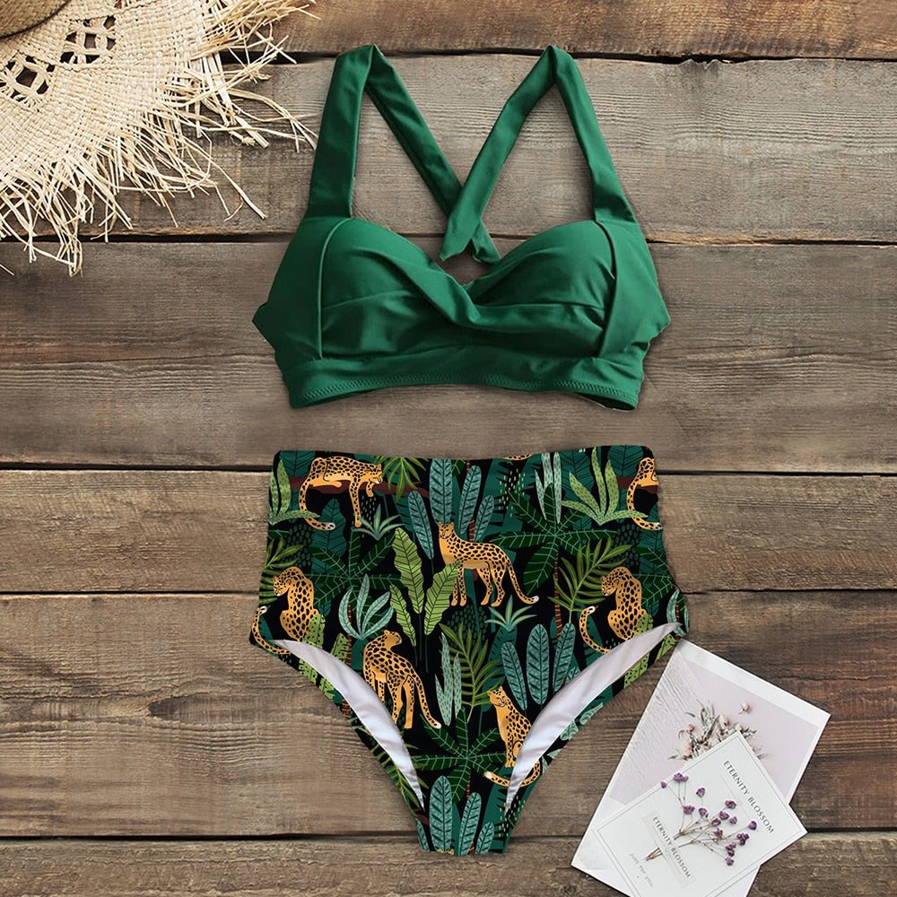 Halter High Waist Bikini Swimwear