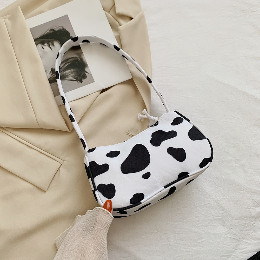 Vintage Animal Pattern Print Canvas Shoulder Bag Vintage