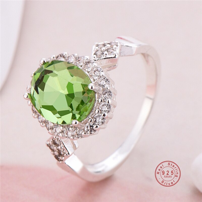 Sterling Silver Stackable Ring Round Black CZ Crystal Finger Ring