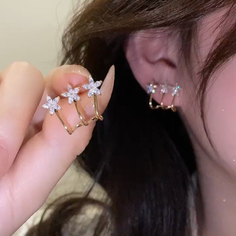 LATS Irregular U-shaped Gold Color Earrings