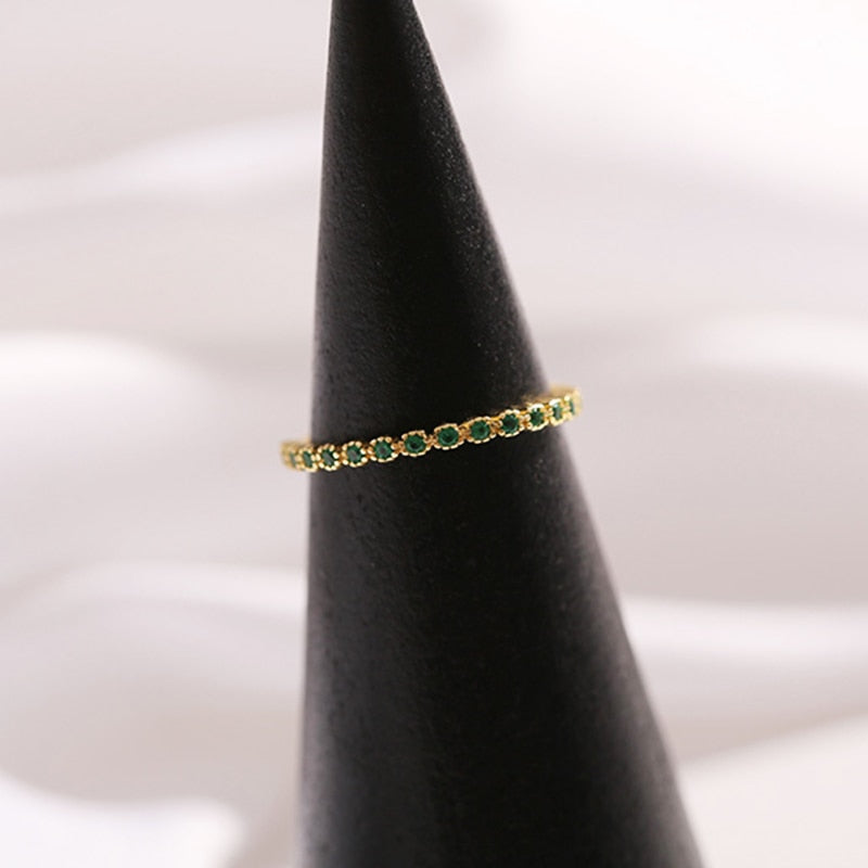 Trendy Fine 14k Real Gold Emerald Opening Rings - Jeglowstore