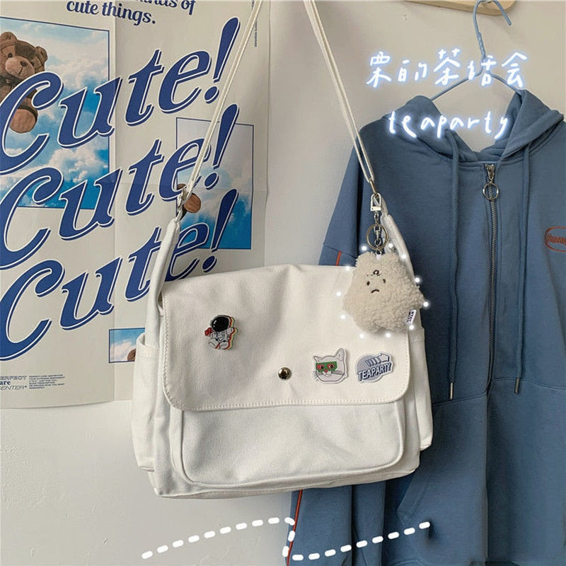 Solid Color Leisure Large Capacity Canvas Bag - Jeglowstore