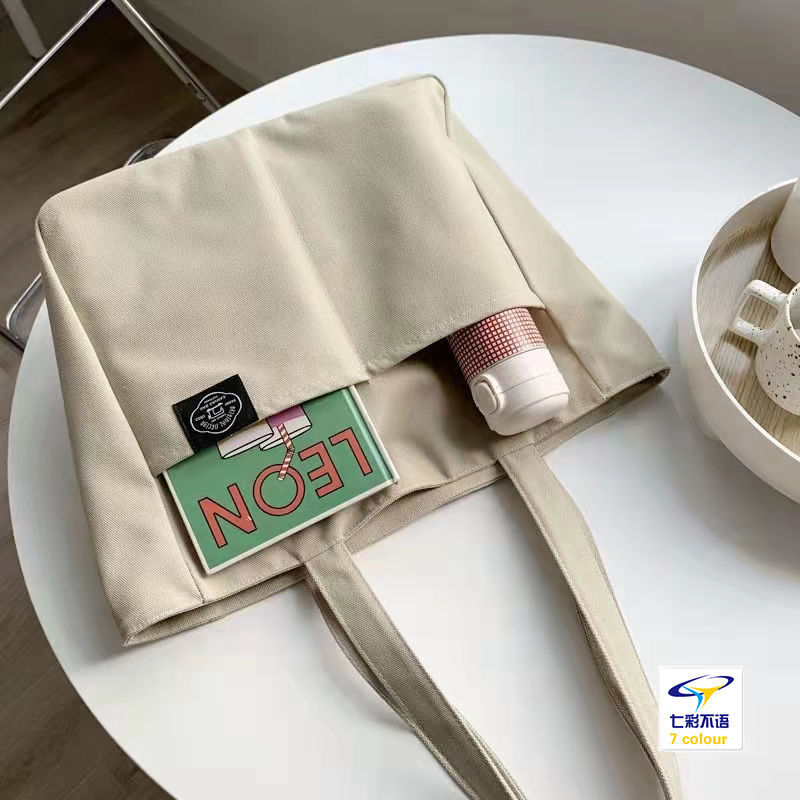 ZHE JIANG Large Capacity Cotton Reusable Canvas Tote Bag