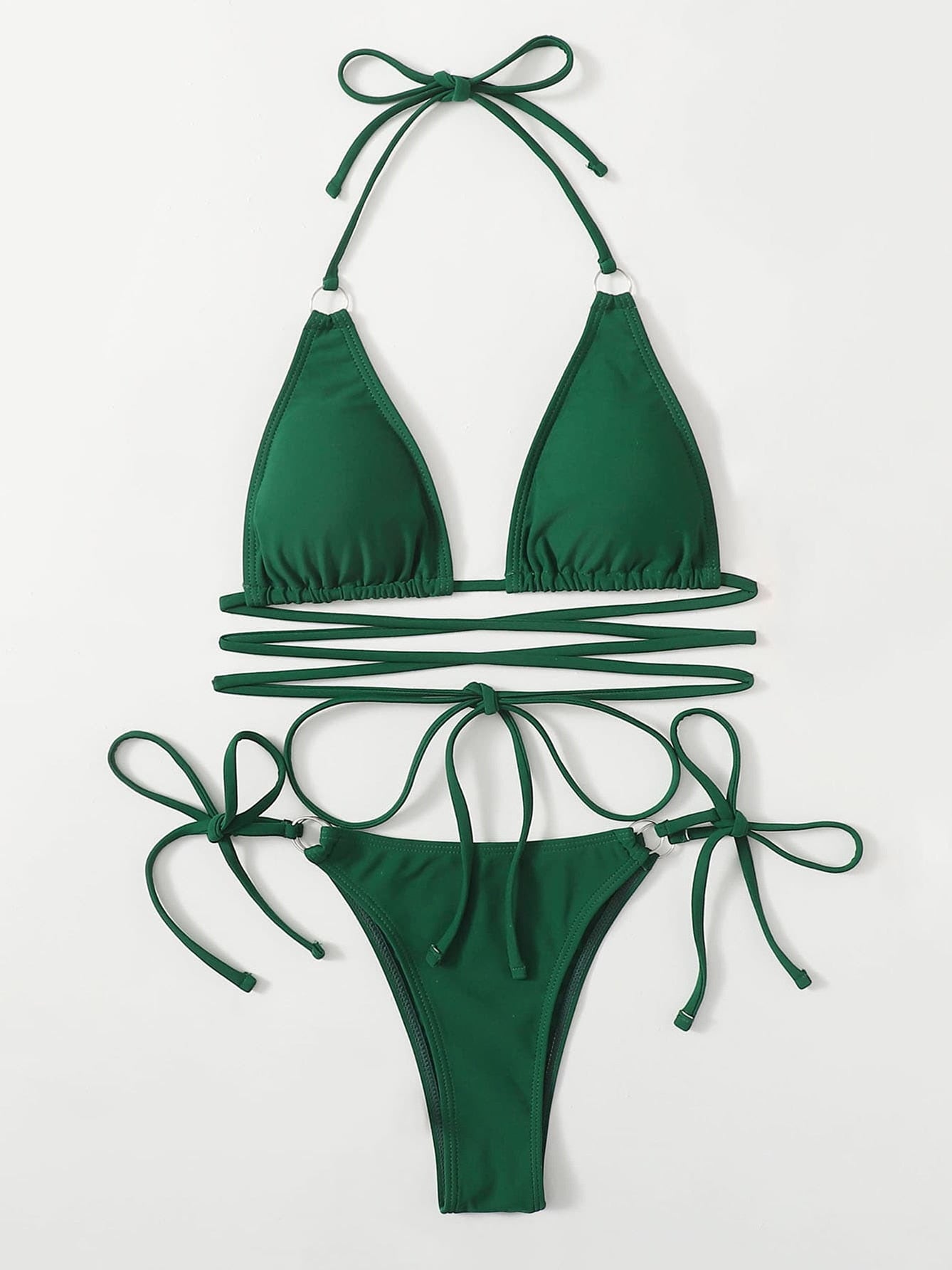 Micro Criss Cross String Thong Bikinis Set 2 Piece Swimsuit