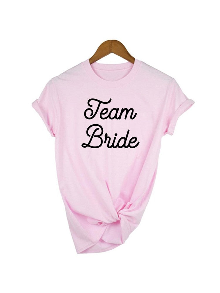 Bride Graphic T-shirt Casual Wedding Female Top