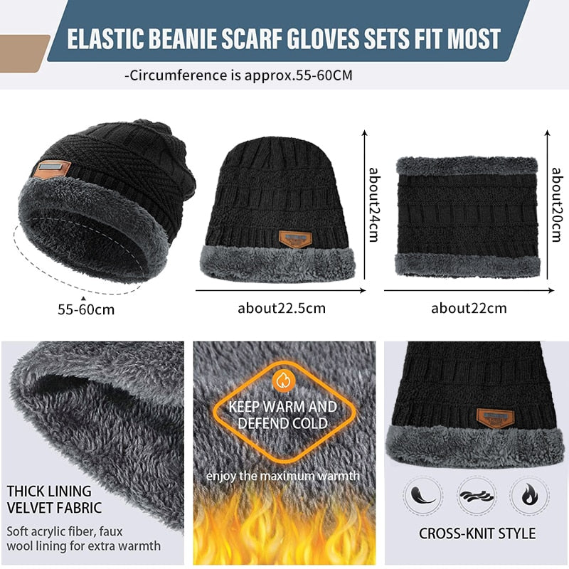 Thick Wool Neck Scarf Cap Balaclava Mask Bonnet Hats