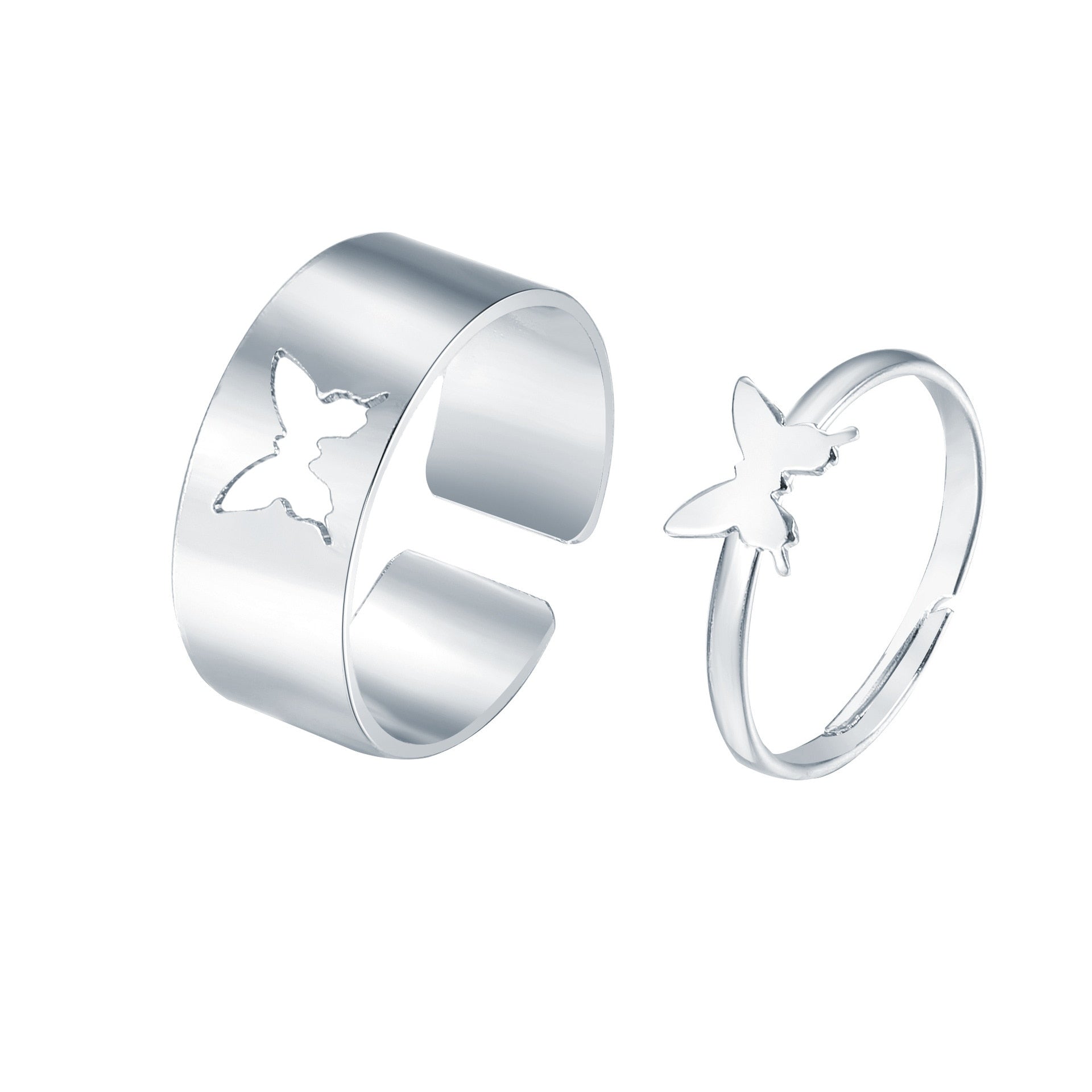 Vintage Simple Animal Butterlfly Star Moon Heart Open Rings For Women