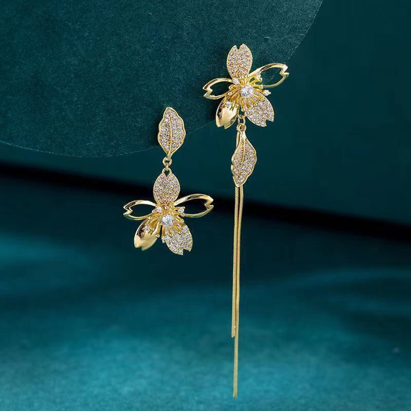 South Korea new flower tassel long earring