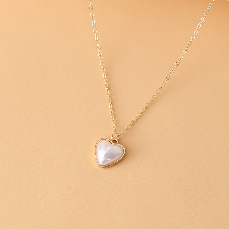 Shiny Bling Zircon Double Layer Heart Clavicle Chain  Necklace