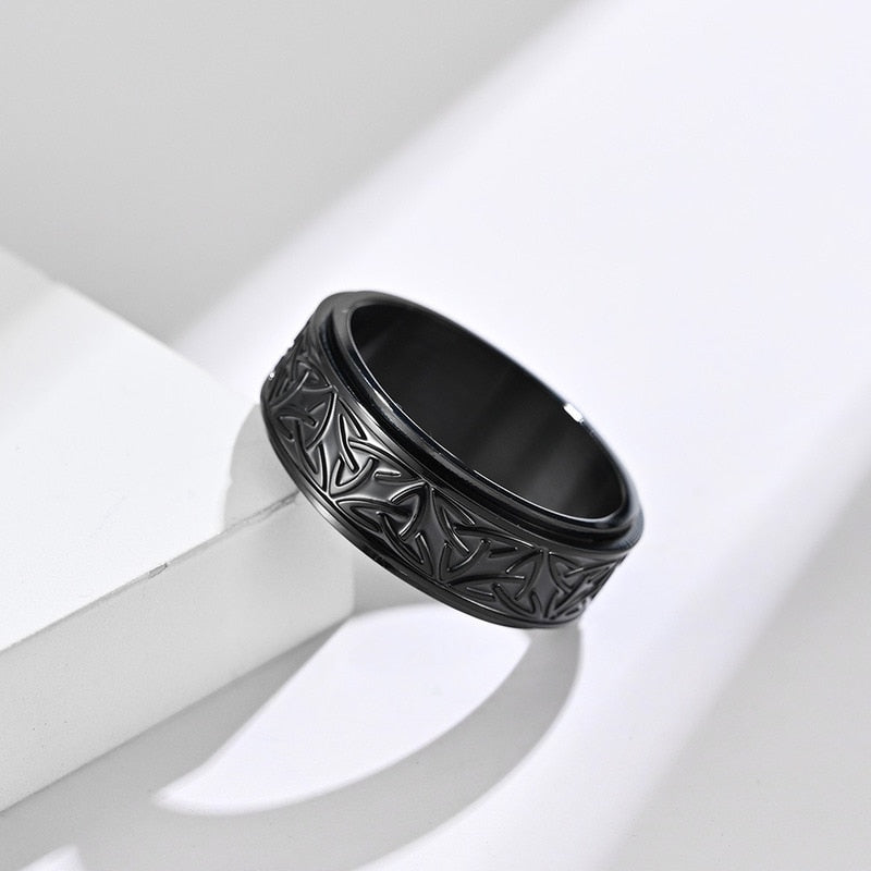 Retro Unique Rotatable Stainless Steel Ring