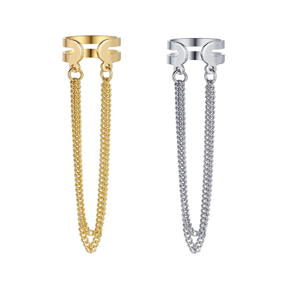 JWER New Long Tassel Ear Cuff Multilayer No Piercing