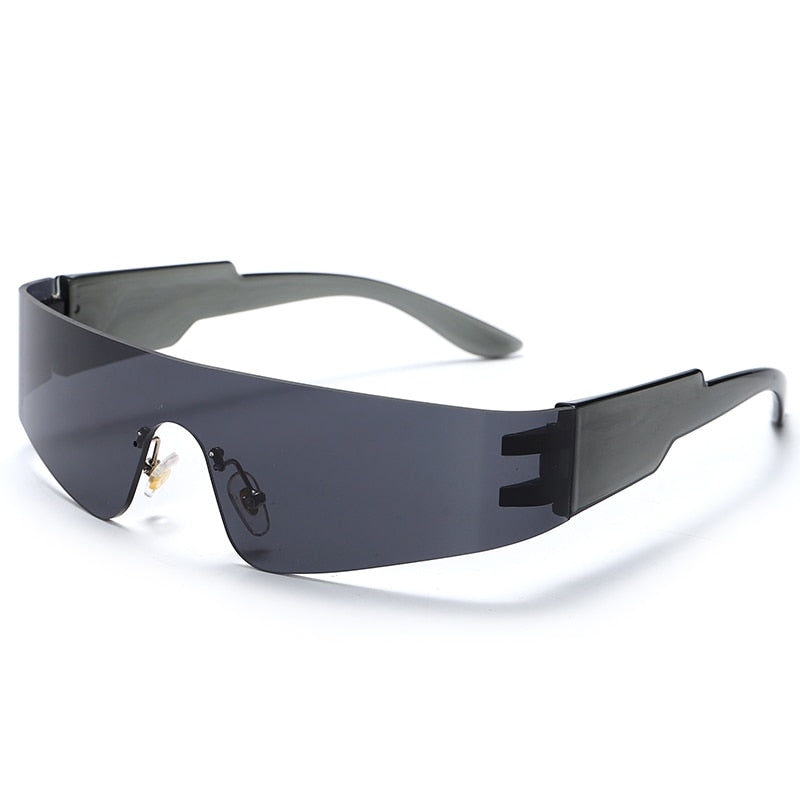 Kardashan Flat Top Shield Fashion Punk Sunglasses Women Y2K Sun Glasses