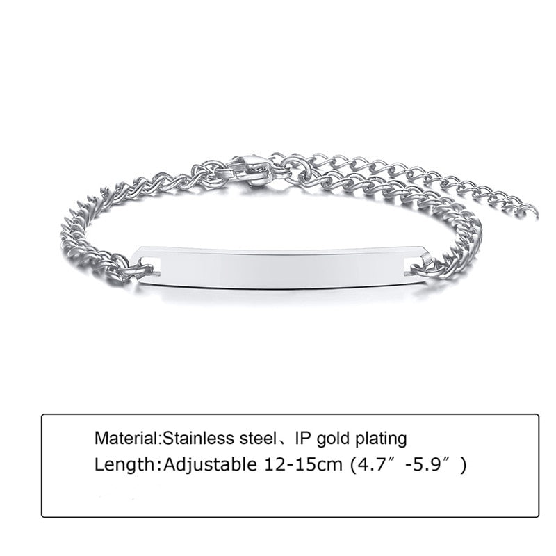 Customized Heart Baby Engravable ID Name Bracelet