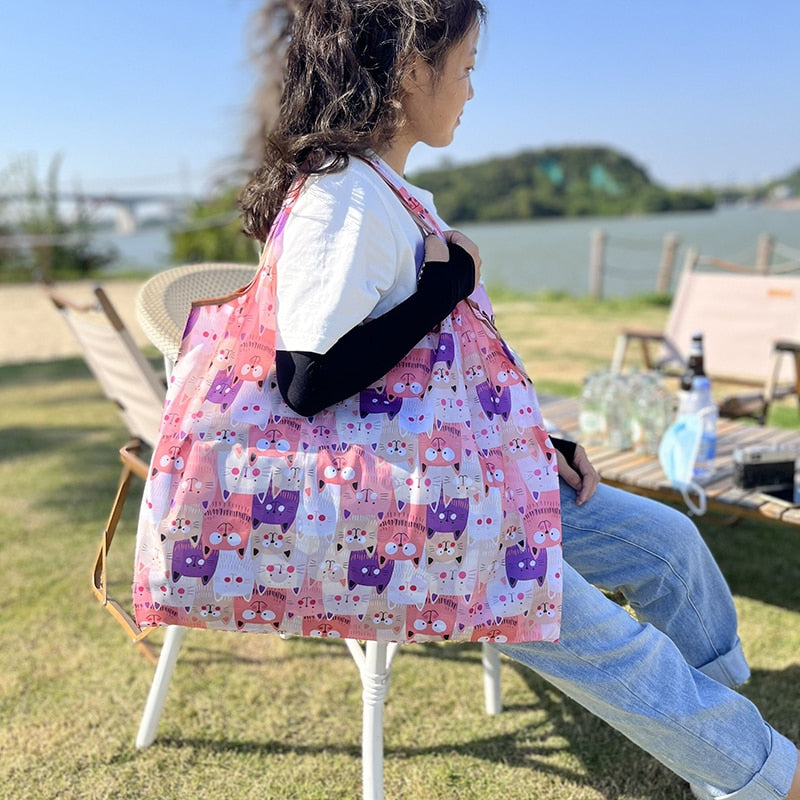 Reusable Large Cartoon Folding Washable Shopping Bag - Jeglowstore