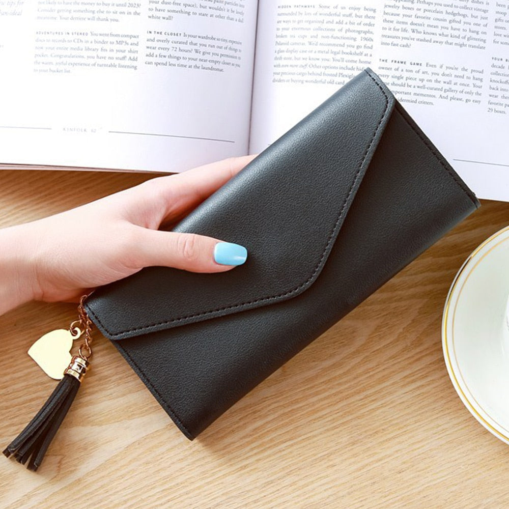 Trendy Heart-shaped Long Clutch Bag