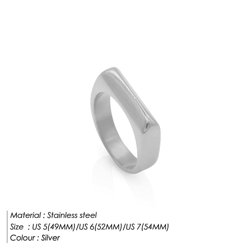 eManco Smooth punk hip hop Stainless Steel Ring - Jeglowstore