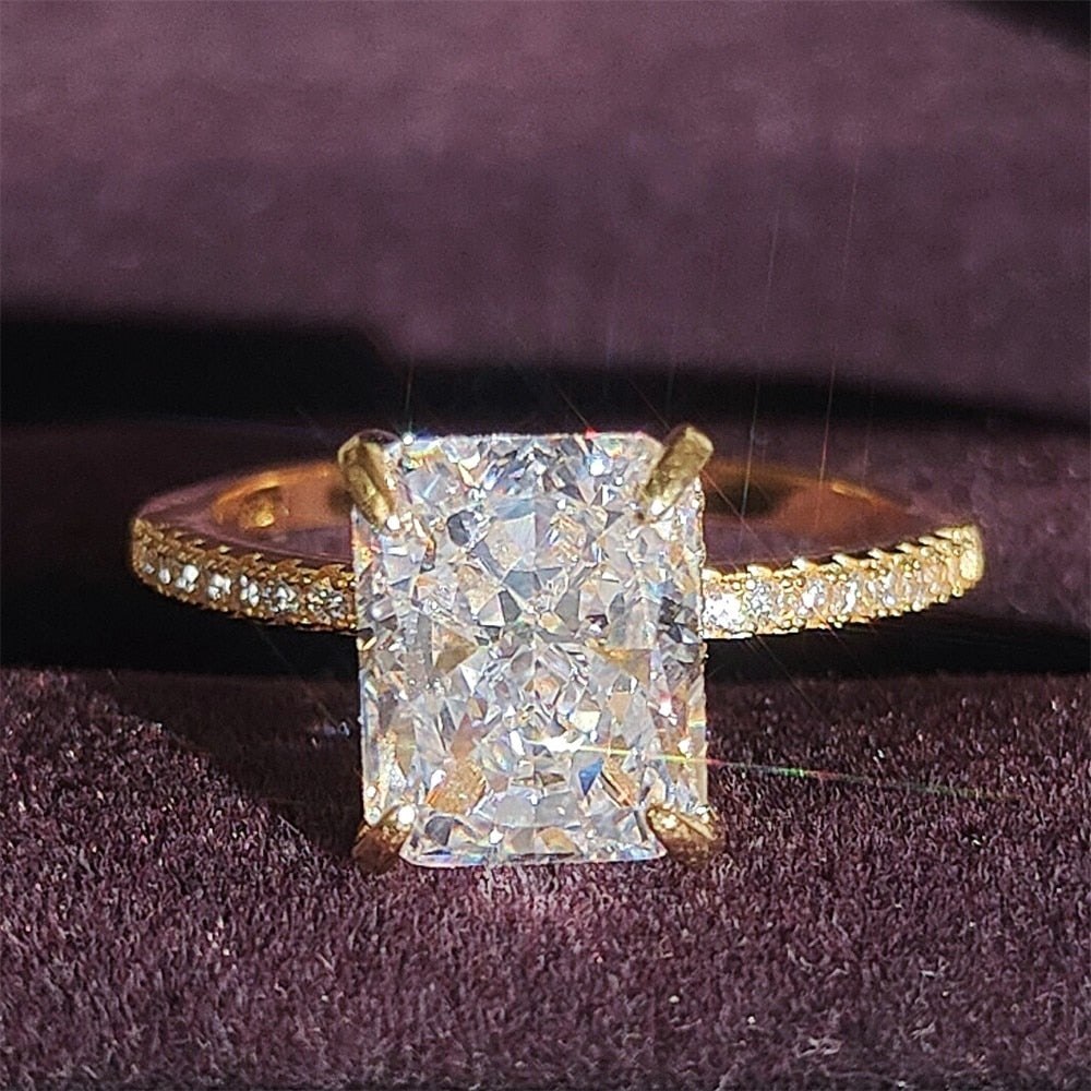 2023 new design luxury pink ice cut 925 sterling silver ring