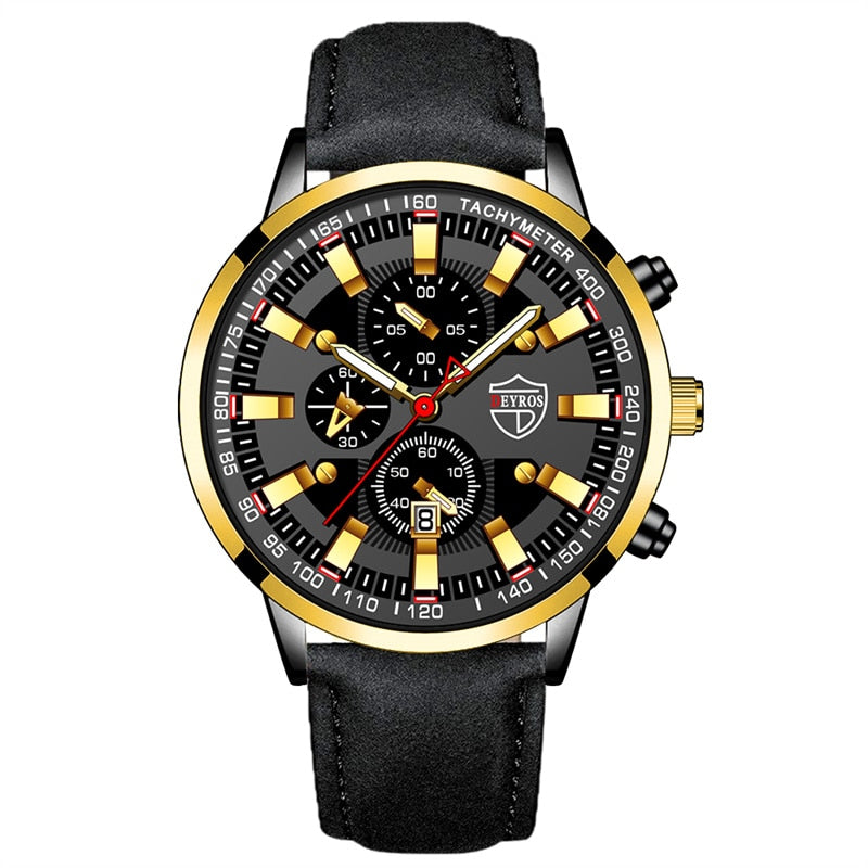 Fashion Mens Business Stainless Steel Quartz Wrist Watch