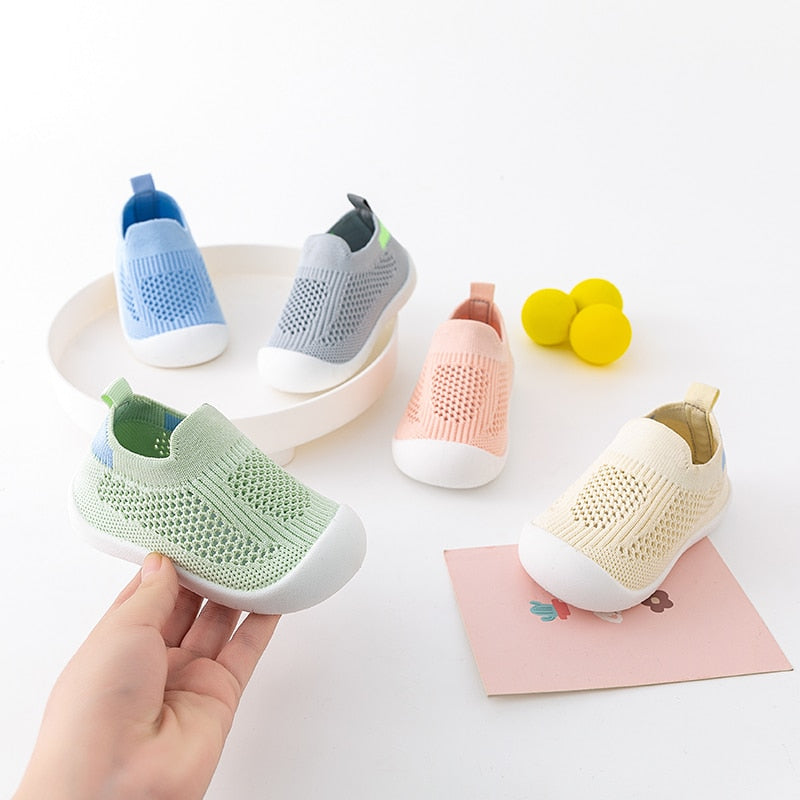 Spring Popular New Baby Shoes Mesh Knit Breathable Kid Girls Boys 0-3T Summer Slip-On Casual Sneakers Toddler Non-Skid Prewalker - Jeglowstore
