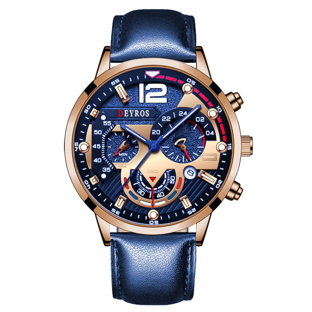 Luxury Stainless Steel Quartz Wristwatch