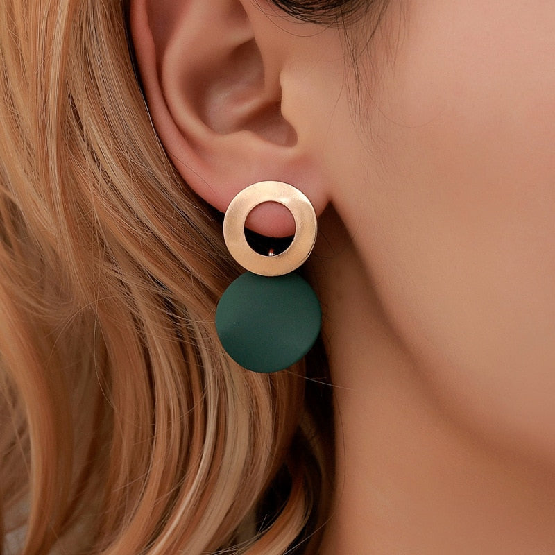 Big Black Flower Hanging Earrings For Women Exaggerated Rock Personality