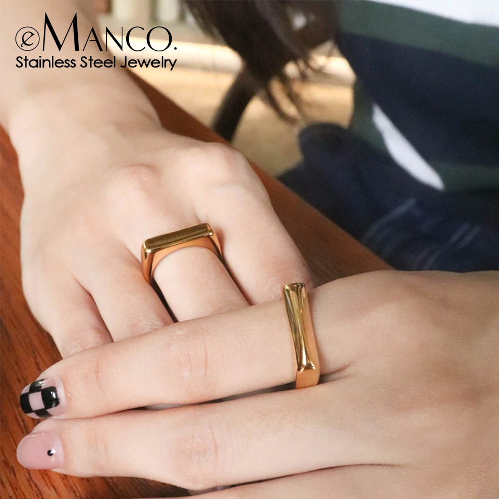 eManco Smooth punk hip hop Stainless Steel Ring - Jeglowstore
