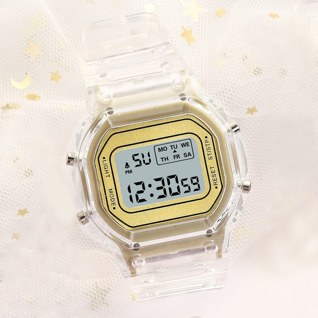 Color Luminous Dial Life Waterproof Multi-function Electronic Watch For Boys And Girls
