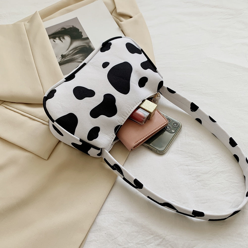Vintage Animal Pattern Print Canvas Shoulder Bag Vintage