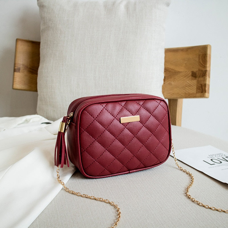 New Fashion Tassel Trend Lingge Embroidery Small Messenger Bag For Women