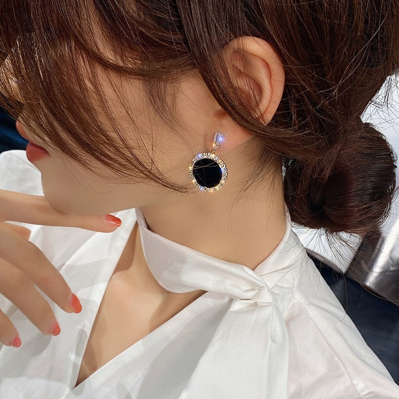 LATS Trend Rhinestone Geometric Drop Earrings for Women