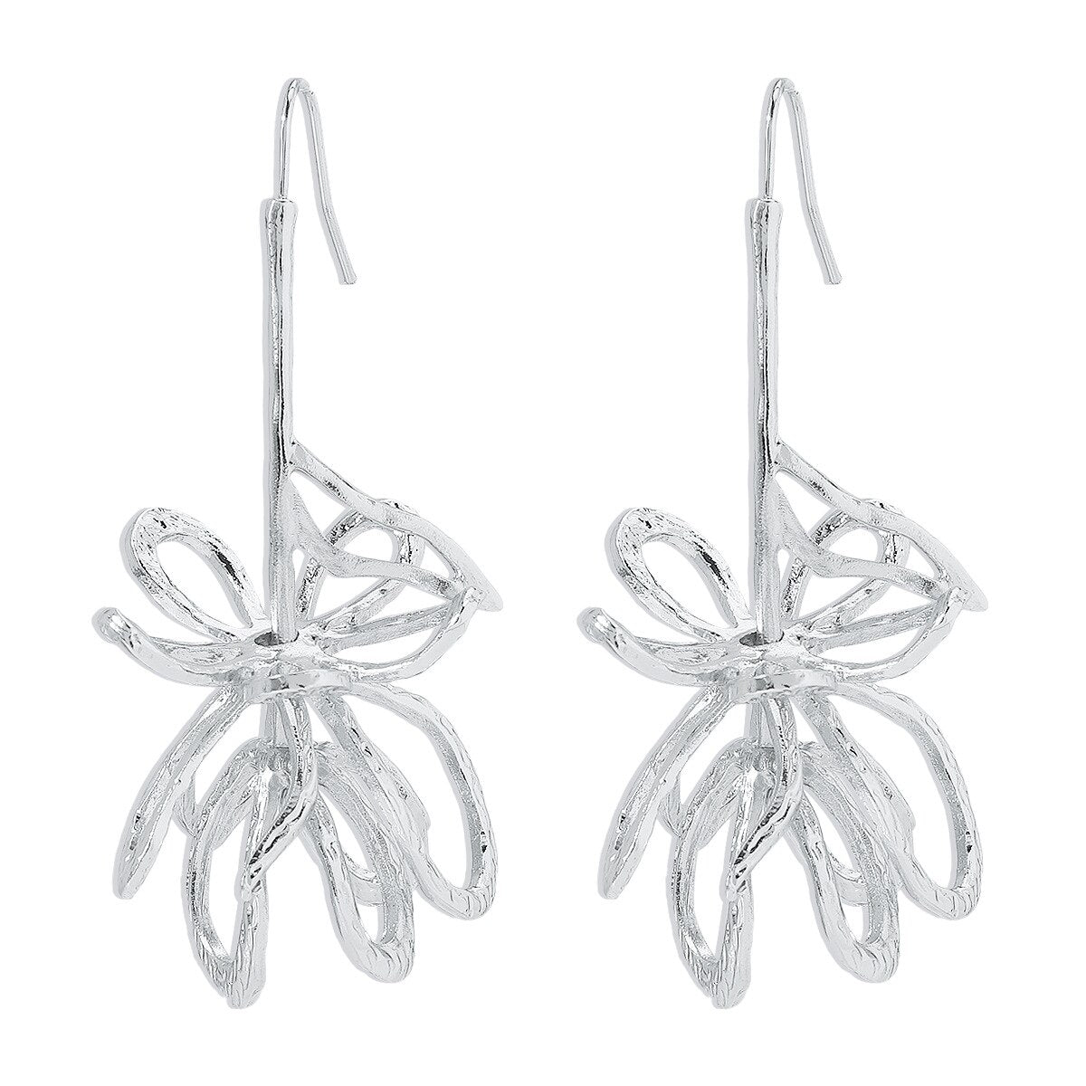 Retro Golden Metal Leaf Stud Earrings