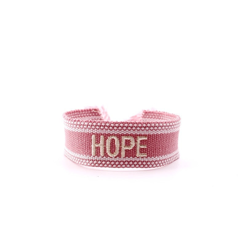 Bohemia Embroidery Letters Woven Tassel Bracele