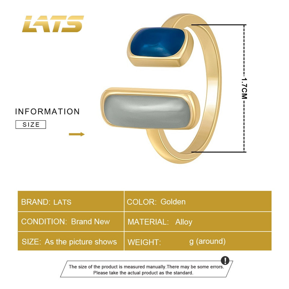 LATS French Retro Drop Glaze Gold Color Open Ring - Jeglowstore