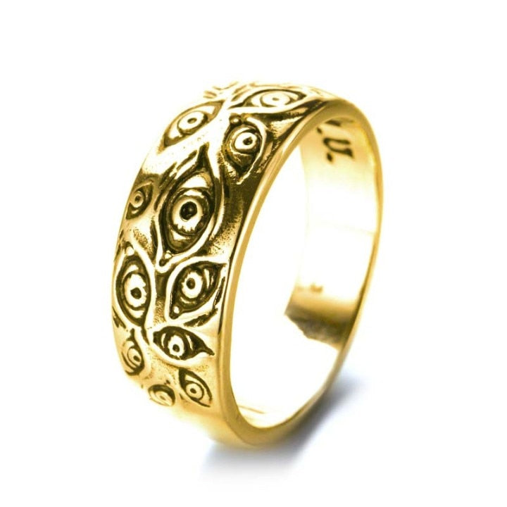 Vintage Punk Carved Eyes Unisex Ring