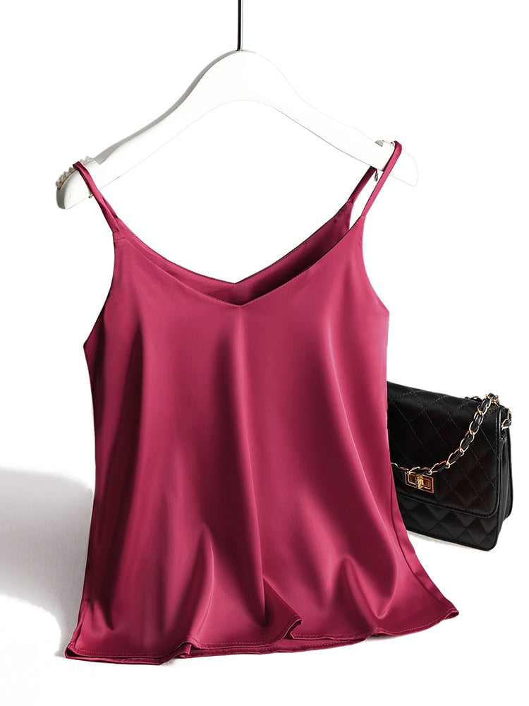 AOSSVIAO Spaghetti Strap Top Women Halter V Neck