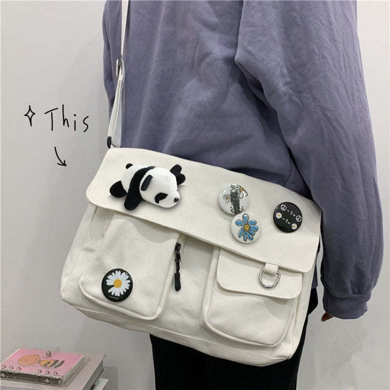Fashion Women Canvas Shoulder Bag Large Capacity Crossbody
