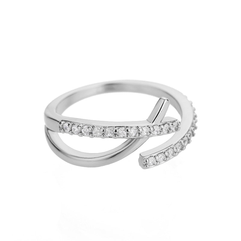 Lightning Stainless Steel Gold Plated Finger Ring