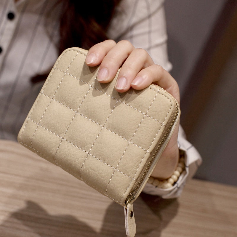 PU Leather Plaid Wallet