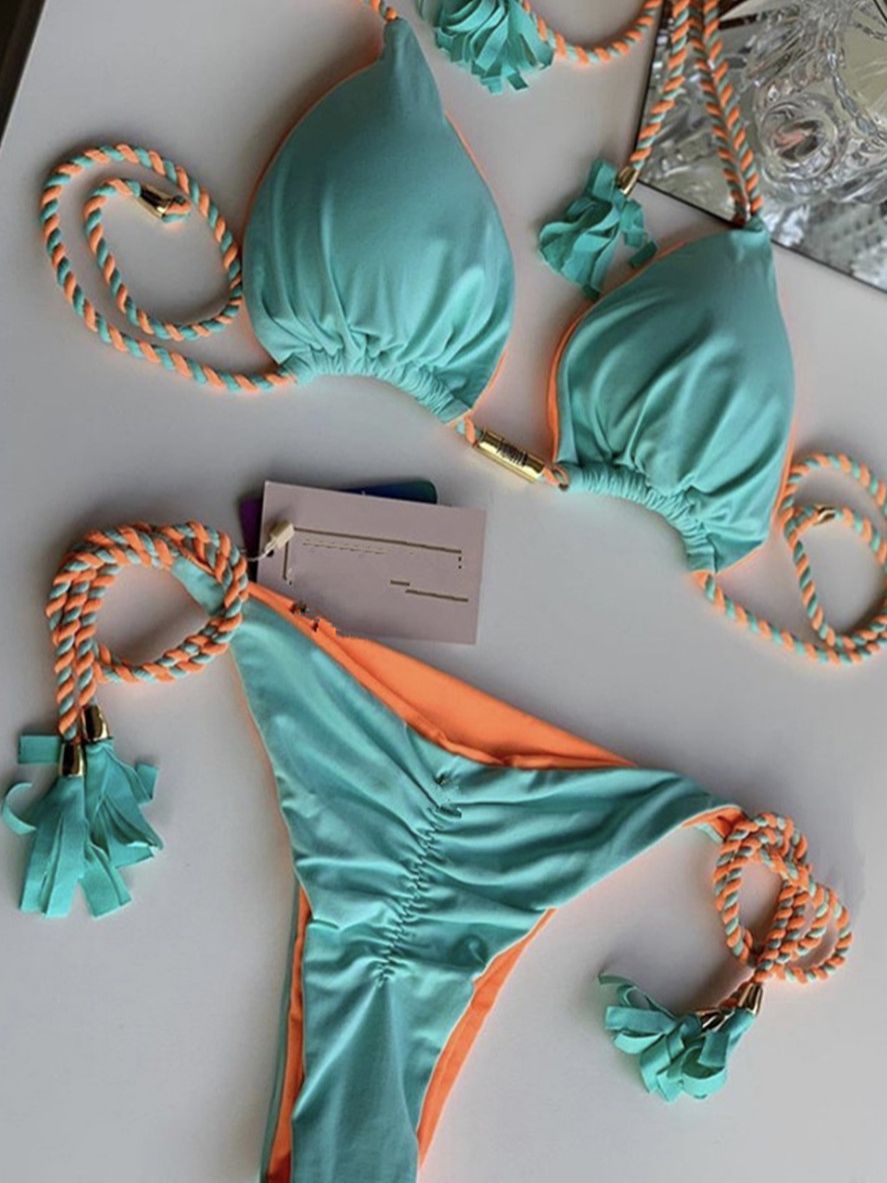 RUOTONGSEPT Triangle Bandage Swimwear Thong Bikini Set