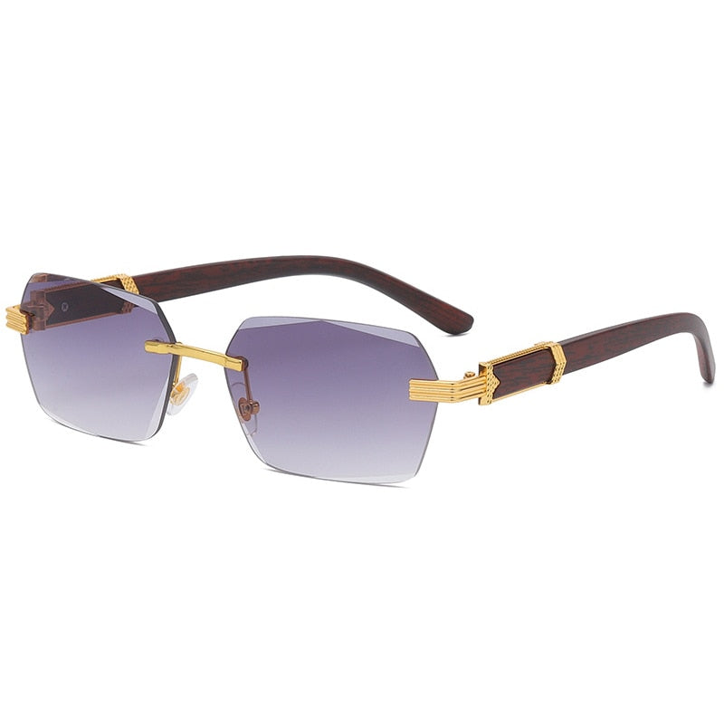 Luxury Rimless Square Frameless Gradient Sunglasses
