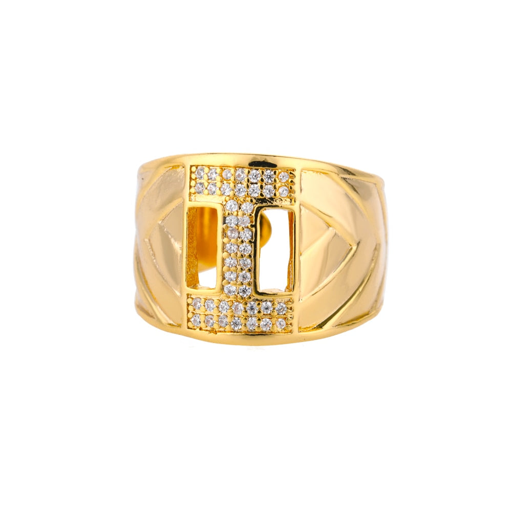 Adjustable Stainless Steel Alphabet Name Initials Ring