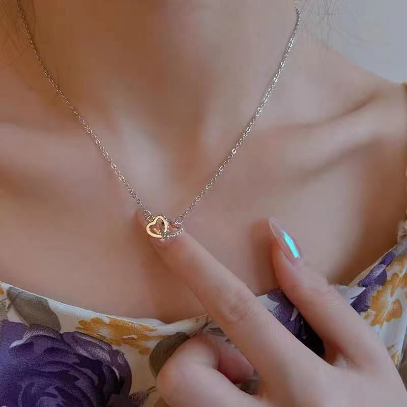 New Shiny Butterfly Double Layer Clavicle Chain Necklace