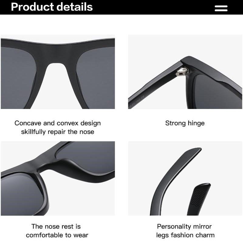 2022 Classic Men's Square Sunglasses