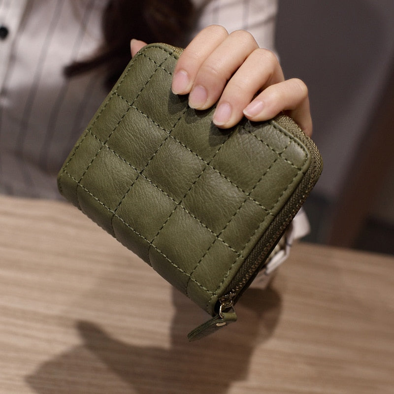 PU Leather Plaid Wallet